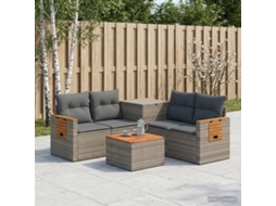 Vidaxl Conjunto De Sofás 6 Unid. Cinza E Cinza Escuro