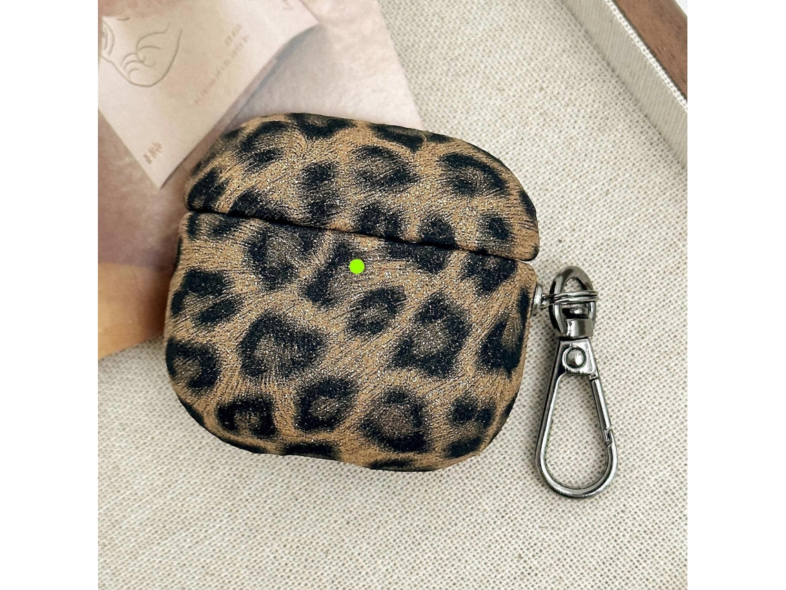 Capa De Policarbonato Para Fones De Ouvido Sem Fio Airpods Pro Com Textura De Leopardo