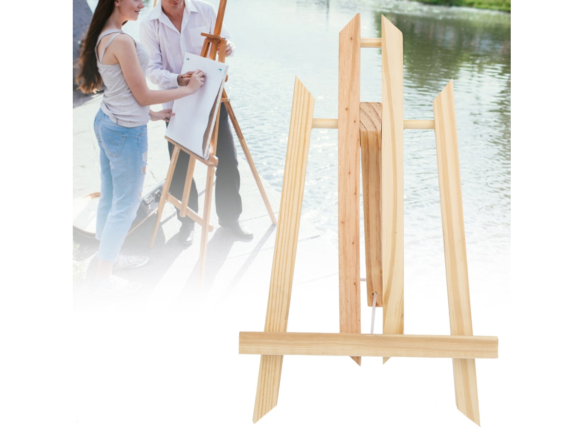 Easel De Madera De Hayedo Plegable Para Pintura Y Dibujo, Soporte De Mesa Triangular (29cm)