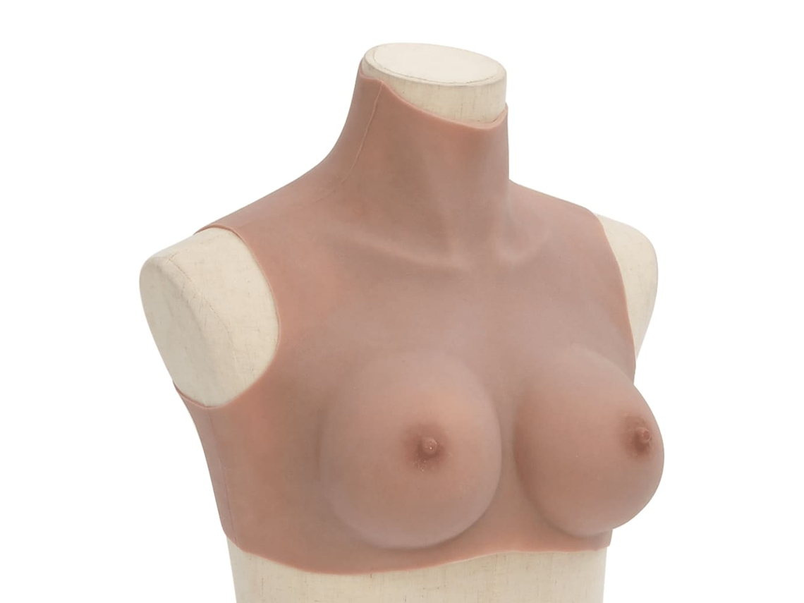 Vidaxl Peitoral De Silicone Bronzeado Copa C