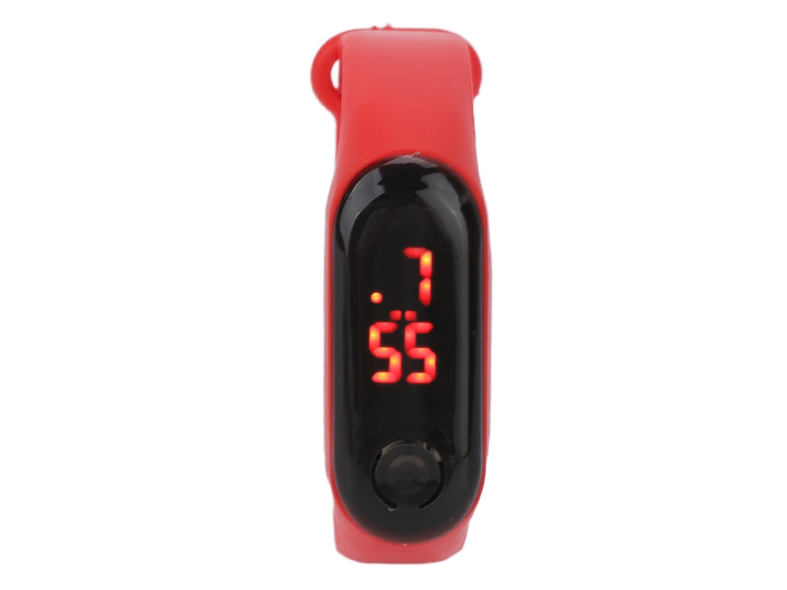 Relógio Eletrônico Infantil Mini Esportivo com Pulseira de Silicone e Led Vermelho
