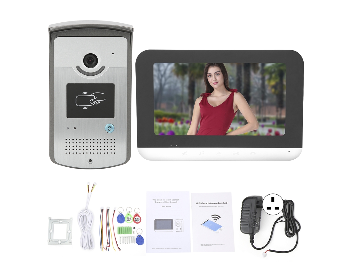 Campainha De Vídeo Inteligente Wifi (toque Hd De 7 Polegadas, À Prova De Água)