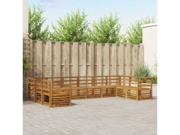 Vidaxl Conjunto De Sofá Sectional 10 Pcs Natural