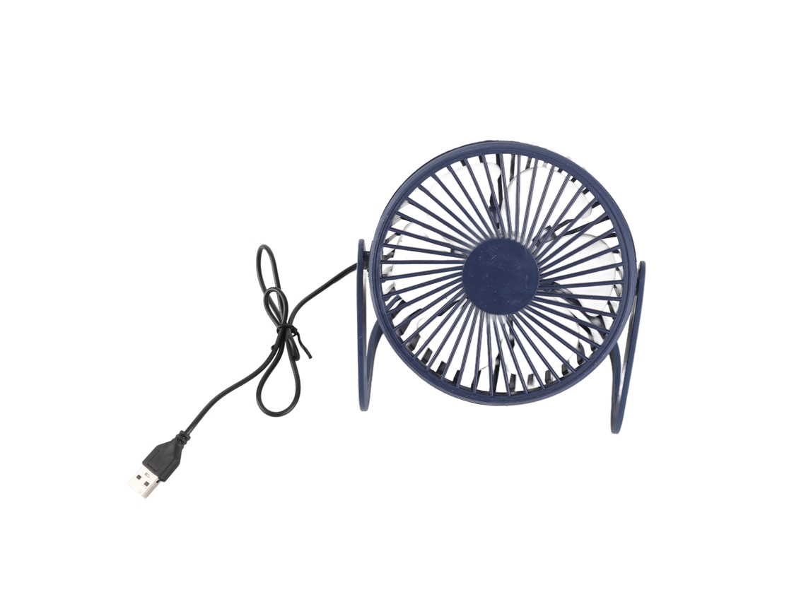 Ventilador De Escritório Usb 360° Rotação Motor Sem Escovas Silencioso Portátil Azul Escuro