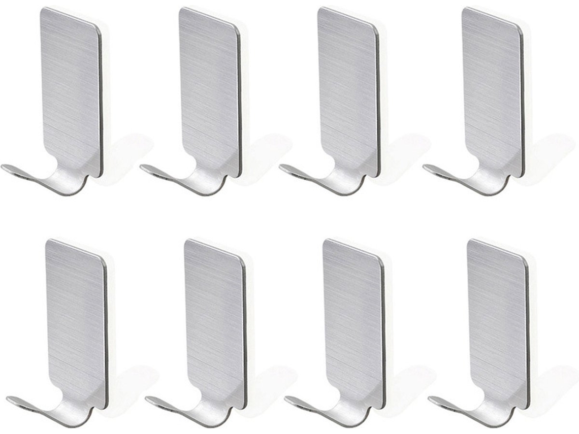 Gancho De Parede Para Roupas, Ganchos De Aço Inoxidável, Conjunto De 8 Peças, Cor Prata