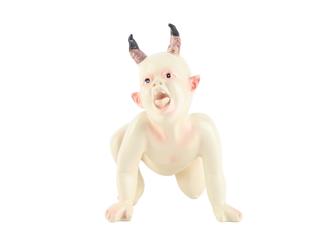 Estátua de resina de fantasma assustador de Halloween da Mali Boneca para decoração de casa. Maligna e atônita.