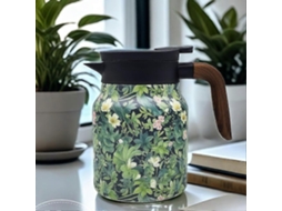 Chaleira Térmica De 1 Litro (35 Oz) Em Aço Inoxidável Com Estampa Floral Vintage, Infusor Embutido E Bico Em V.