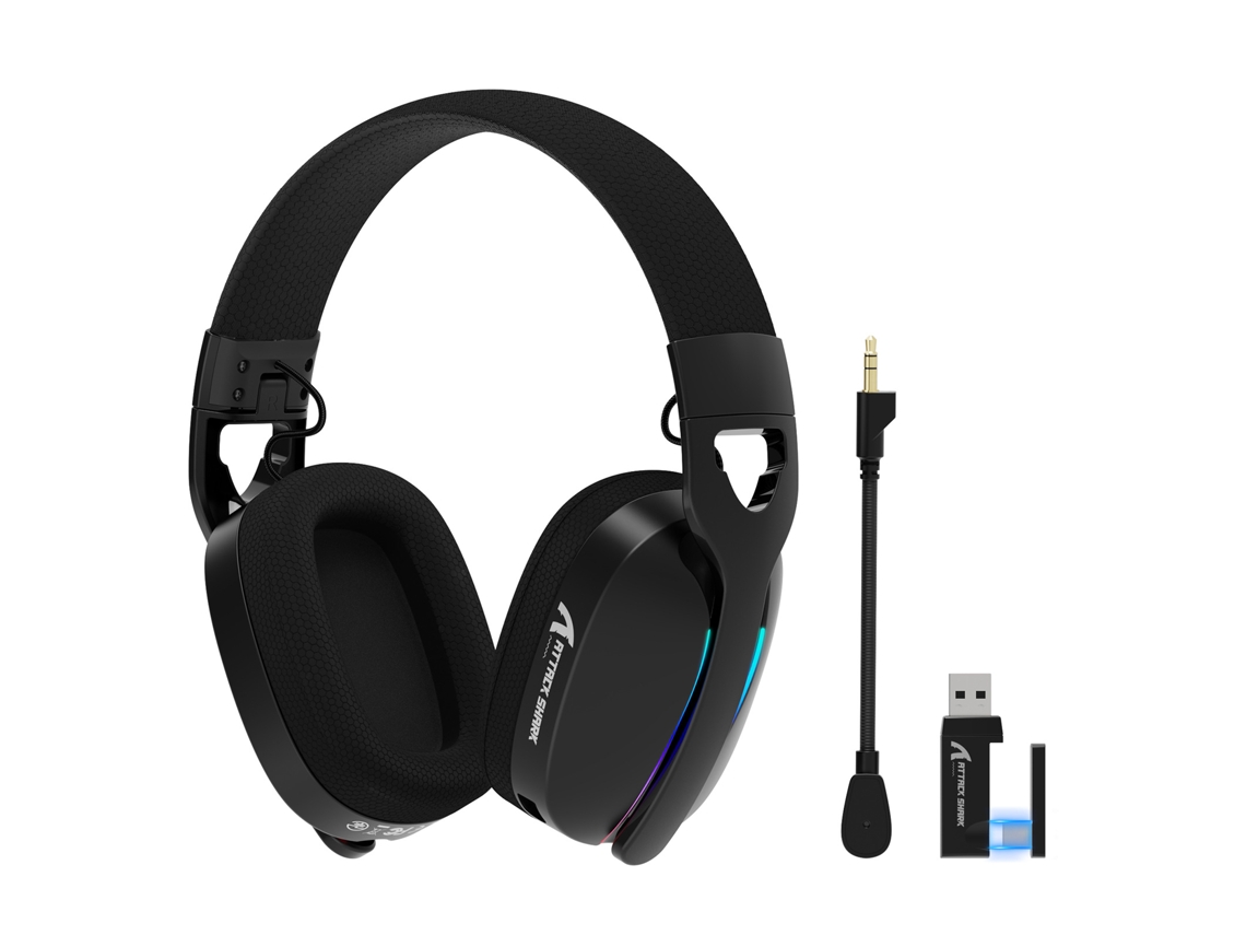 Fones De Ouvido Sem Fio Tri Mode Attack Shark L90 Com Microfone Ushion (preto)