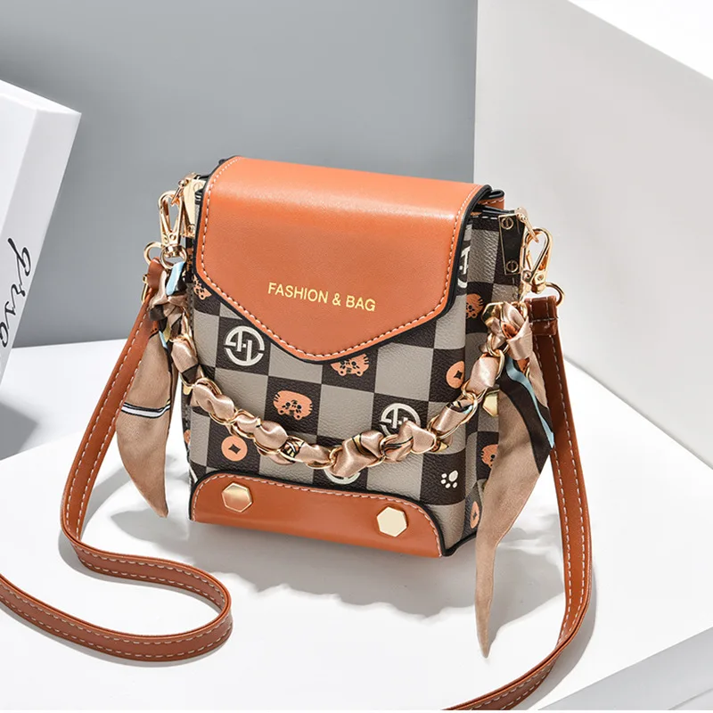 (t3172-marrom) Bolsa Transversal Feminina Elegante, Estilo De Designer De Luxo, Bolsa De Ombro Feminina