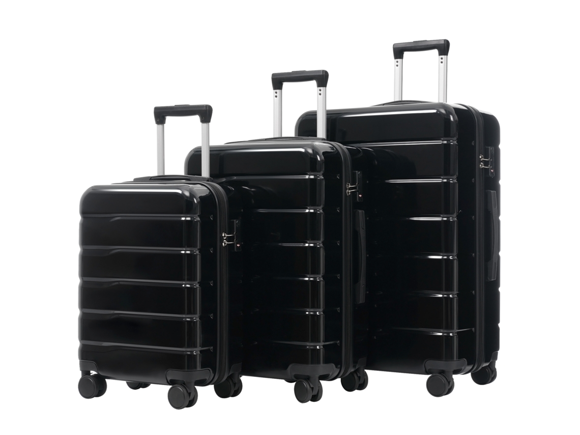 Conjunto 3 Malas M-l-xl 20/24/28", Abs+pc, Rodas Duplas 360°, Fechadura Tsa, Compartimentos Internos. Ideal Viagens.