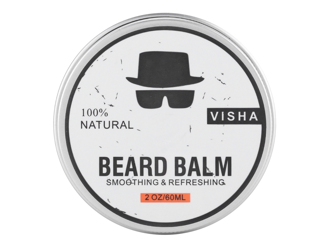 60g Bálsamo De Cuidado De Barba Natural Para Hidratação E Suavização Com Cera De Bigode