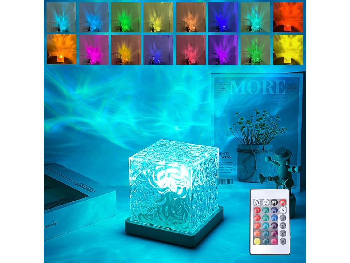 Abajur de Mesa Cristal Led, Abajur de Mesa em Formato Diamante Acrílico, Abajur de Cabeceira BRILVIBERA