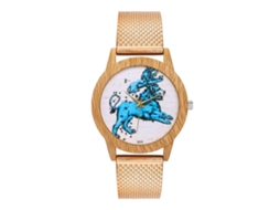 Reloj De Pulsera De Cuarzo Con Espejo Redondo Impermeable Para Mujer/hombre (oro Rosa)