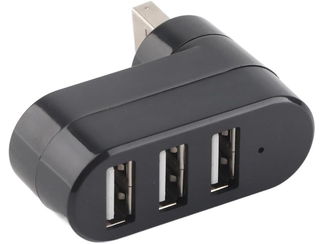 Hub Usb 2.0 De 3 Portas Com Rotação 180° – Divisor Portátil Para
