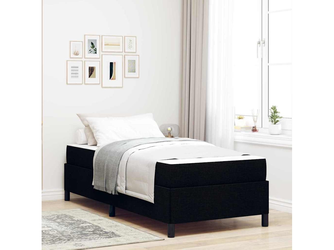 Vidaxl Cama Box Preto 100 X 200 Cm Tecido