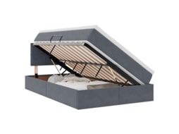 Cama com Armazenamento Cinza Escuro 120x200 cm Veludo MAISON EXCLUSIVE