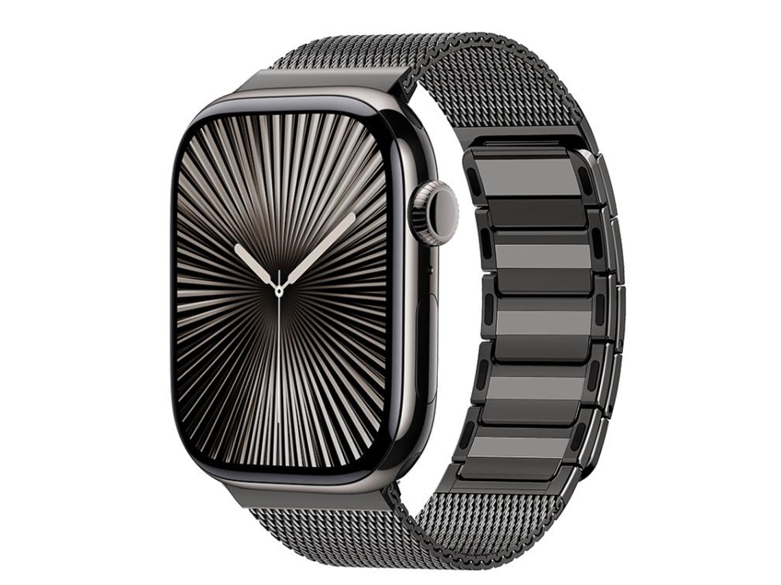 Bracelete para Apple Watch 42/41/40/38mm Aço Inoxidável Magnético com Formato I Cinza Titânio XIAOMOYU