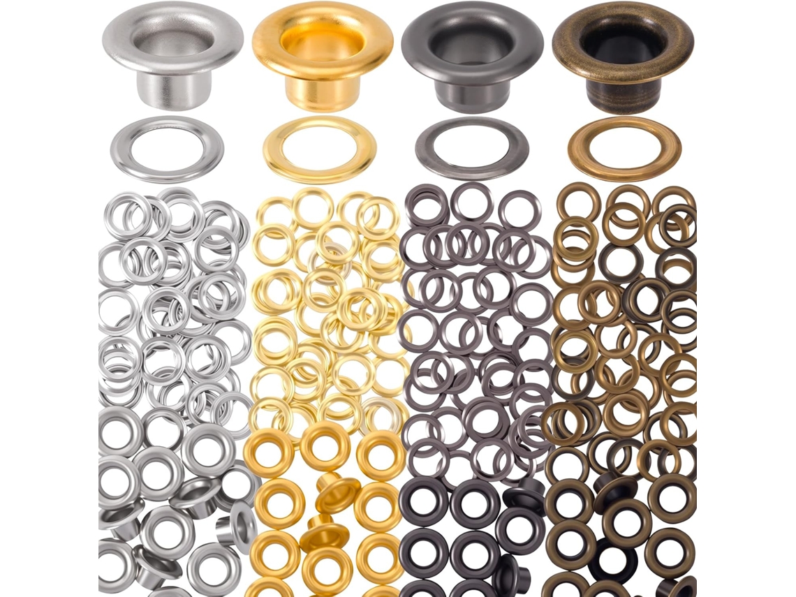 Kit Com 80 Ilhós De Metal De 5 Mm, Arruelas Redondas Pequenas,