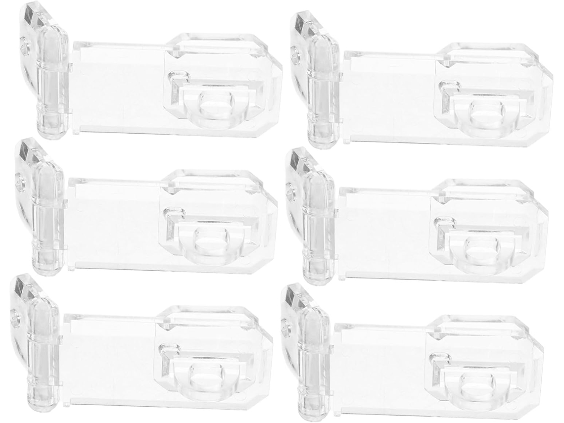 Alipis Conjunto De 6-fechos Acrílico Transparente Com Fechamento Seguro E Dobradiça Para Caixas Vitrines, Duráveis