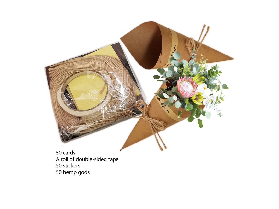 Papel de Embalagem Vintage para Buquês de Flores Secas LAXISCREED