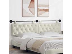 Vidaxl Cabeceira Suspensa Creme Veludo
