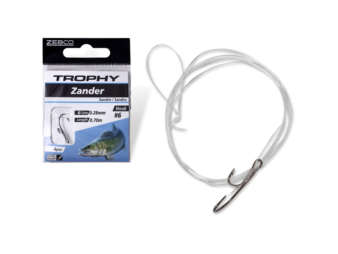 Conjunto de 4 Líderes ZEBCO Trophy Zander 0,28Mm 70Cm 6