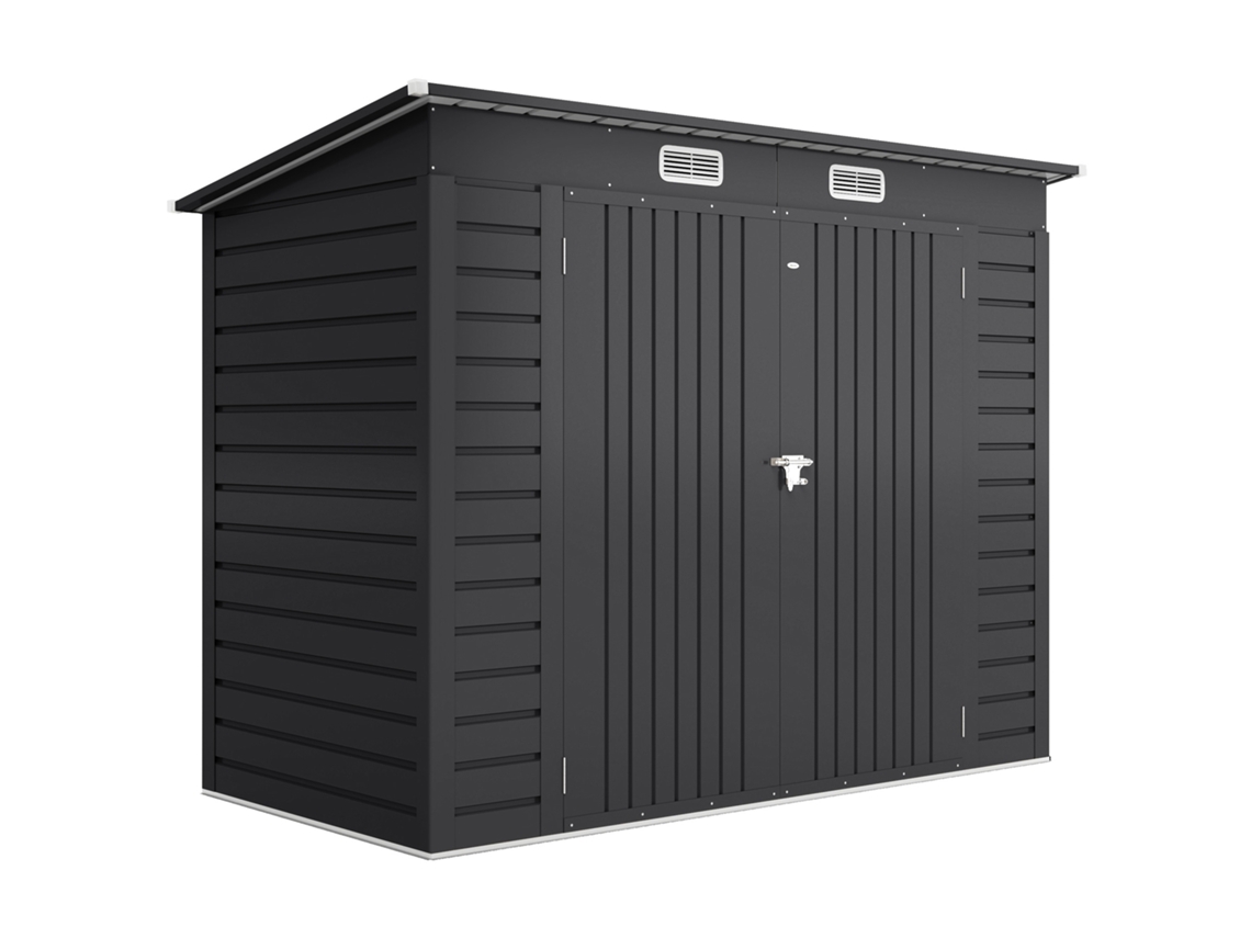 Abrigo para Ferramentas VERIDIA CUOM em aço galvanizado, com fecho, 249x121x183cm, cinza