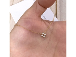 Colar com Design Luxuoso, Mini Folha de Quatro Pétalas, Delicado e Elegante MDUG (prata Dourada)
