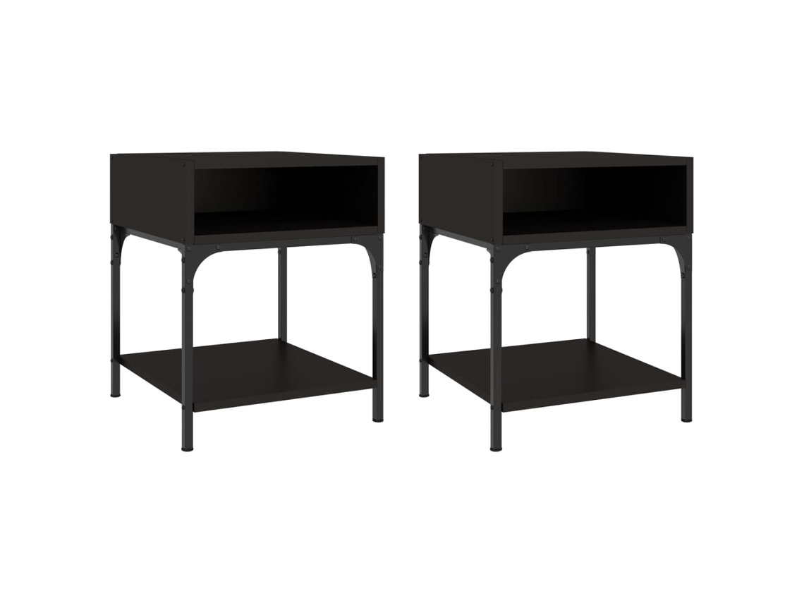 Bedside Table, Bedside Tables Vidaxl Preto Madeira Processada (n/a)