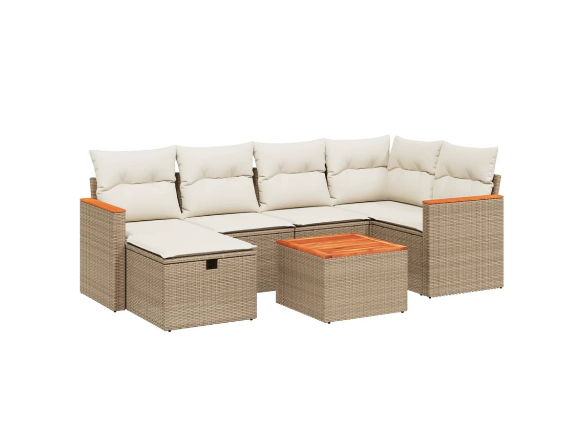 Garden Sofa Set, Garden Sofa Sets Vidaxl Bege Rattan / Vime (n/a)