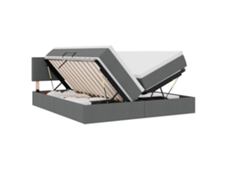 SYFAX™ Cama de Armazenamento Led com Colchão Cinzento escuro