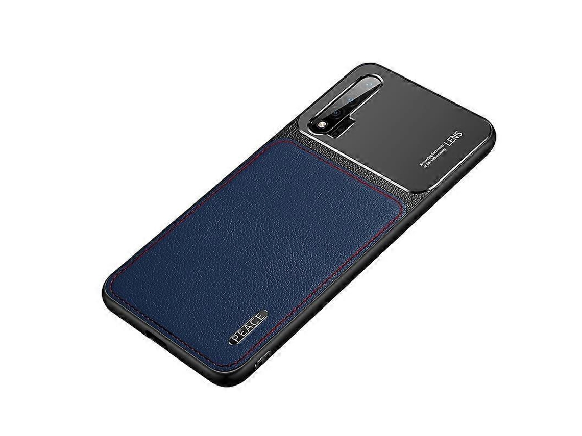 Capa Protetora Com Textura De Couro E Metal Fosco Para Huawei Nova 6 (preta)