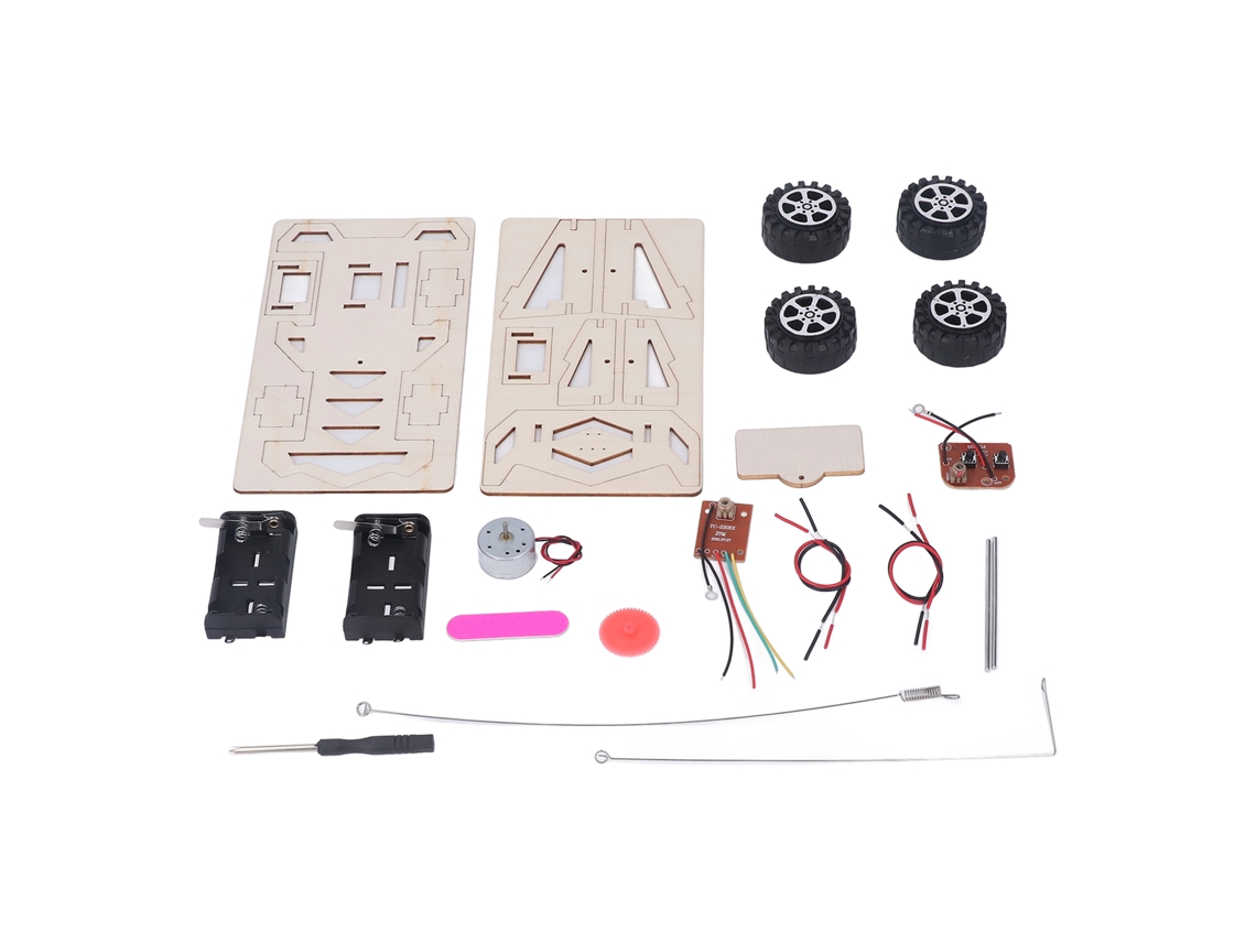 Mali kit de Carro de Controle Remoto Diy com Motor Elétrico Brinquedo Educacional Stem de Madeira para Adolescentes
