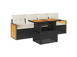 Garden Sofa Set, Garden Sofa Sets Vidaxl Preto Rattan / Vime (n/a)