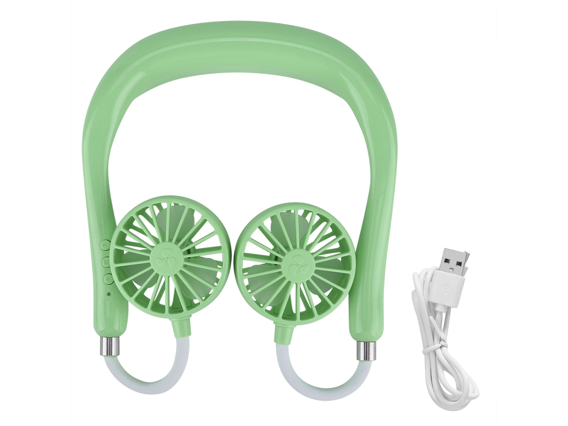 Ventilador De Pescoço Laxiscreed, Recarregável Por Usb, Compacto E Portátil Para Uso Outdoor Em Verde