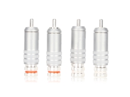 Conector Rca Hifi Prateado Soldável Para Fios Até 9mm De Diâmetro