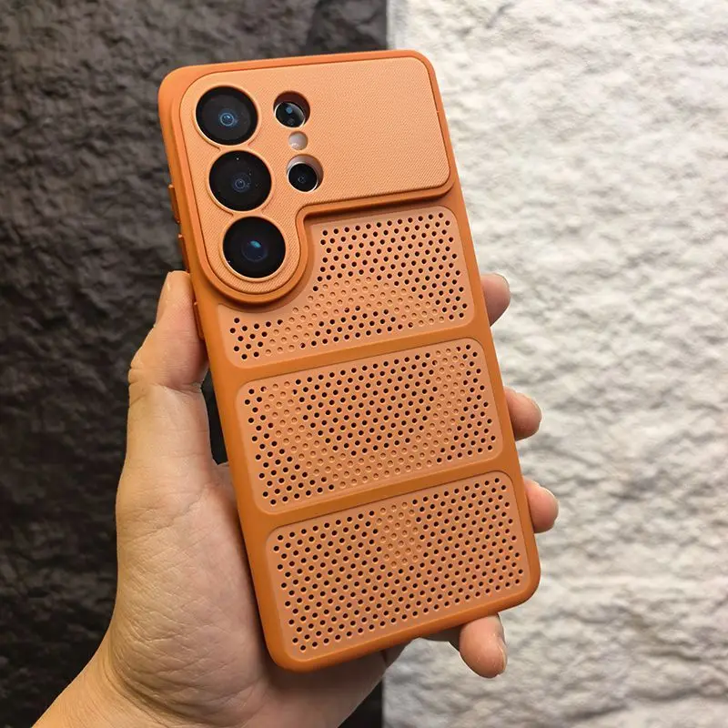 (qranges26) Capa Para Celular Com Dissipação De Calor Em Malha E Capa Traseira Rígida Magnética