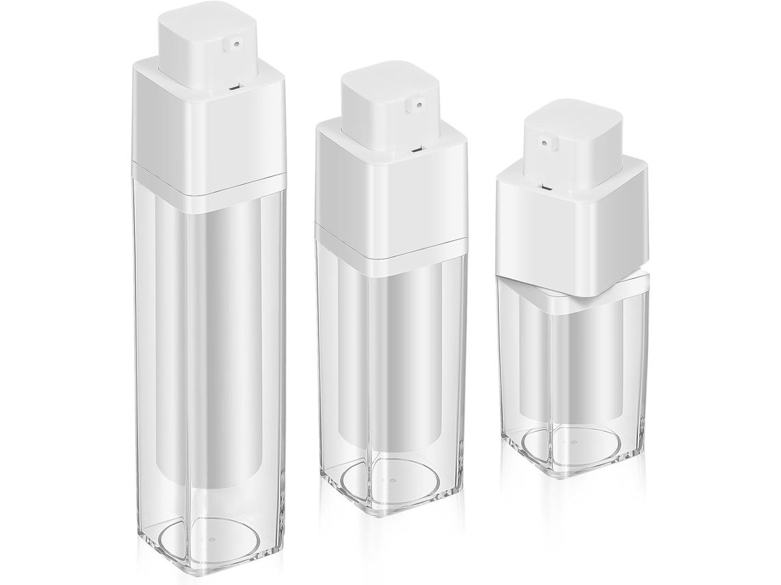 Frascos Com Bomba Airless Recarregáveis, 3 Tamanhos, Compactos E Leves Para Viagens.