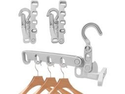 3 Pcs Foldable Clothes Drying Rack Hangers For Travel - Collapsible Foldable Clothes Hanger Grey