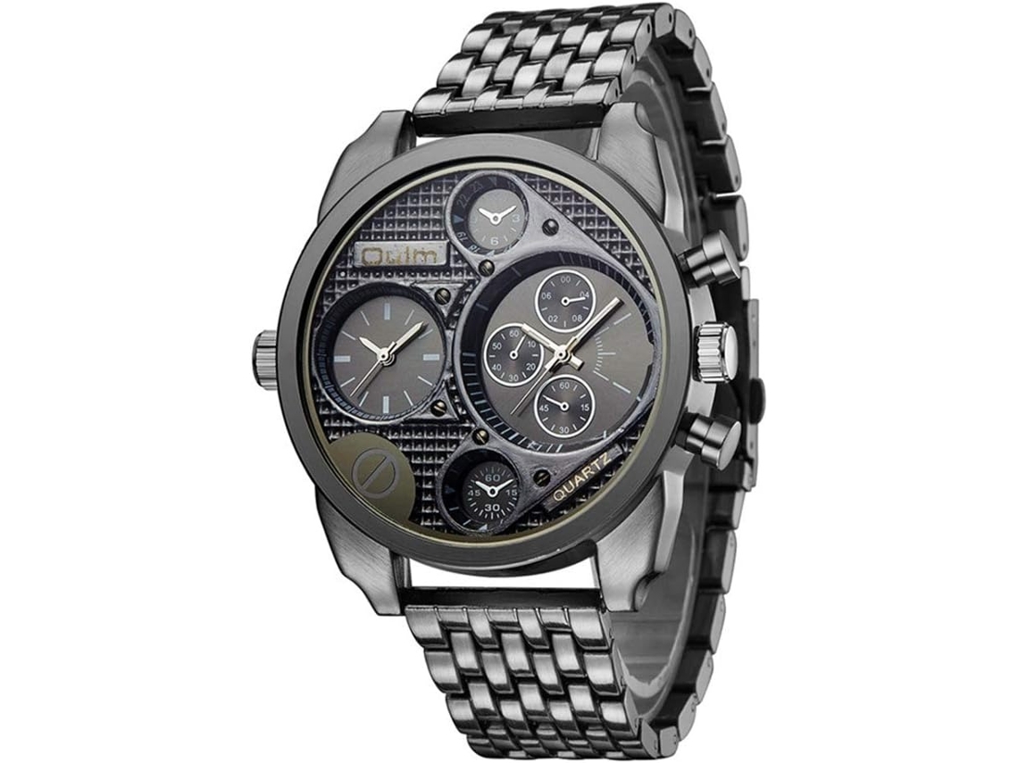 Lurelia Relógio Masculino, Movimento De Quartzo, Analógico, 2,4 Polegadas, Resina, Preto, Cinzento