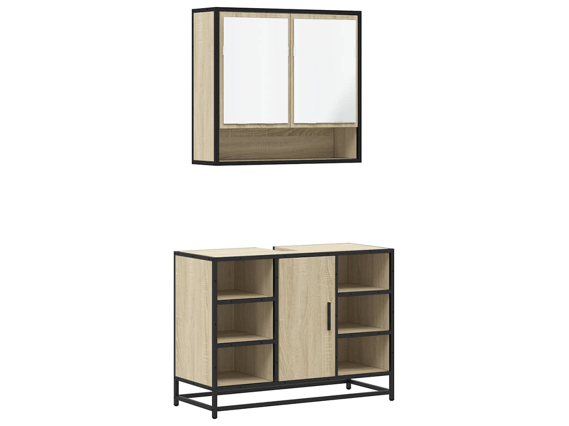 Bathroom Furniture Set, Bathroom Furniture Sets Vidaxl Marrom Madeira Processada (n/a)