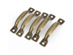 Maçaneta Aexit Estilo Vintage, Em Arco, Para Armário, Gaveta Ou Cômoda, Em Tom Bronze, Com 4, 5cm De Distância