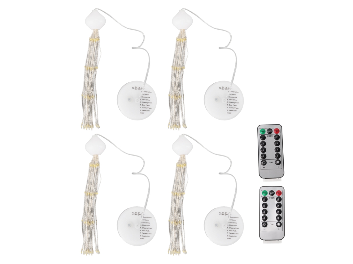 4pcs Luzes De Fogos De Artifício Led Luz Quente Controle Remoto Ip65 À Prova Dágua Bateria Alimentada Por Starburst Luzes De Corda Para Tenda Pátio D