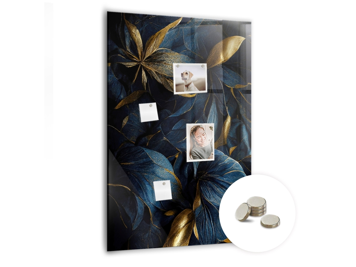 Lousa Magnética Floral Escuro Para O Escritório Espelharte (70x100 Cm)