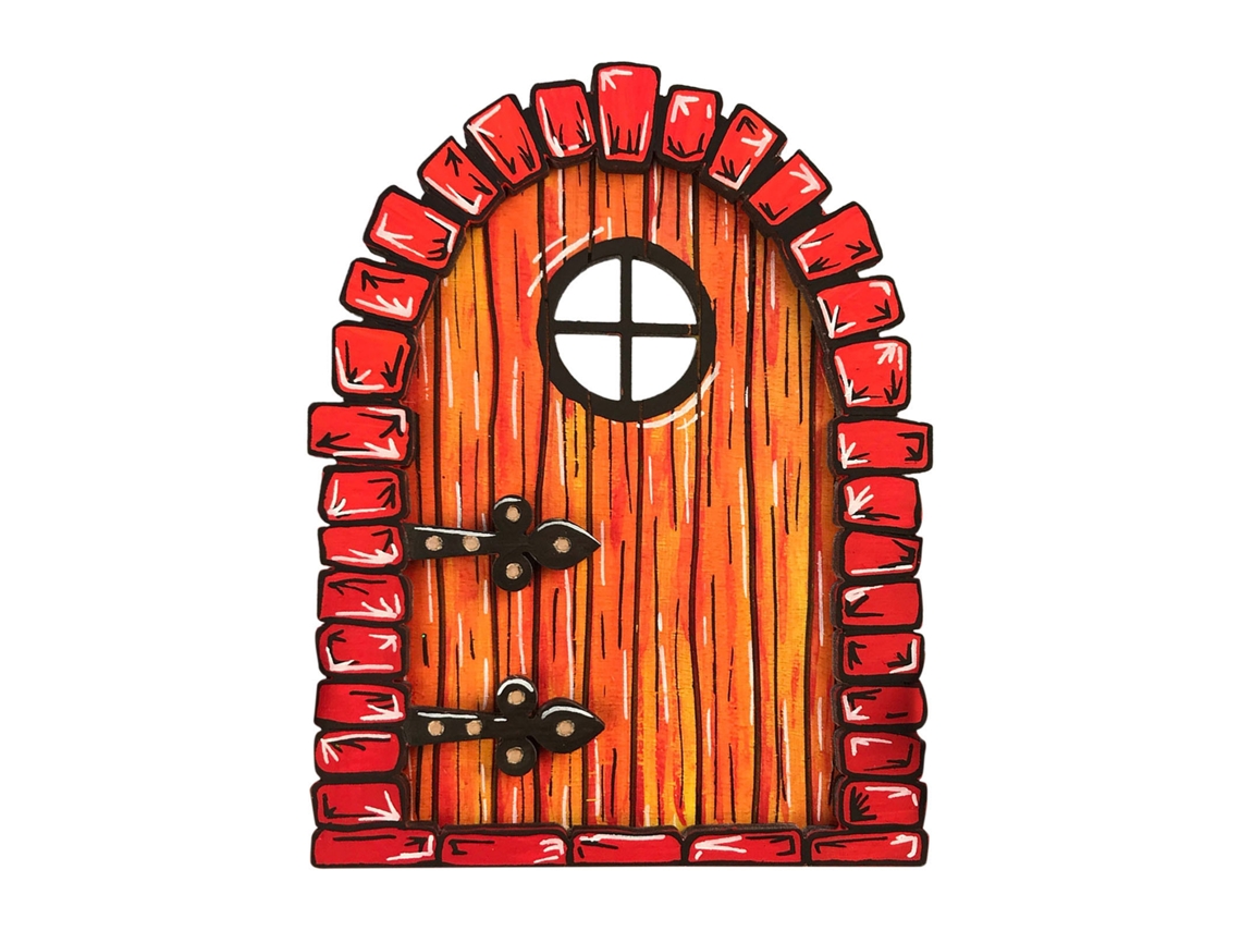 Porta de Fada Decorativa para Jardim, Ornamento de Madeira Criativo LAXISCREED