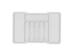 Organizador De Gaveta Expansível Para Talheres E Utensílios De Cozinha Com Compartimentos Múltiplos Branco