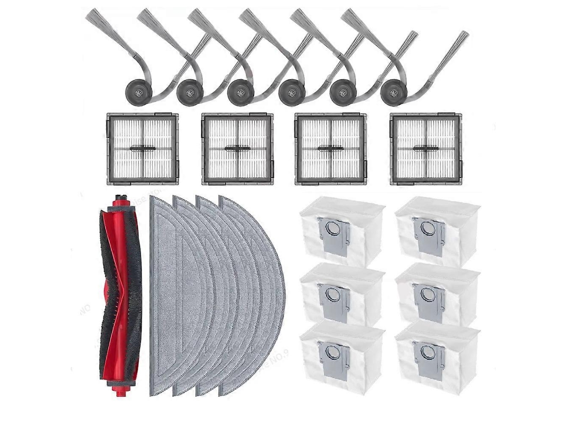 para Roborock Q10 S5/ Q10 S5 +/q10v/q10v+/q10 Vf/q10 Vf+/ S8 Pro S8 Pro Plus: Escova Lateral, Filtro, Pano de Limpeza, Saco para Pó BRILVIBERA