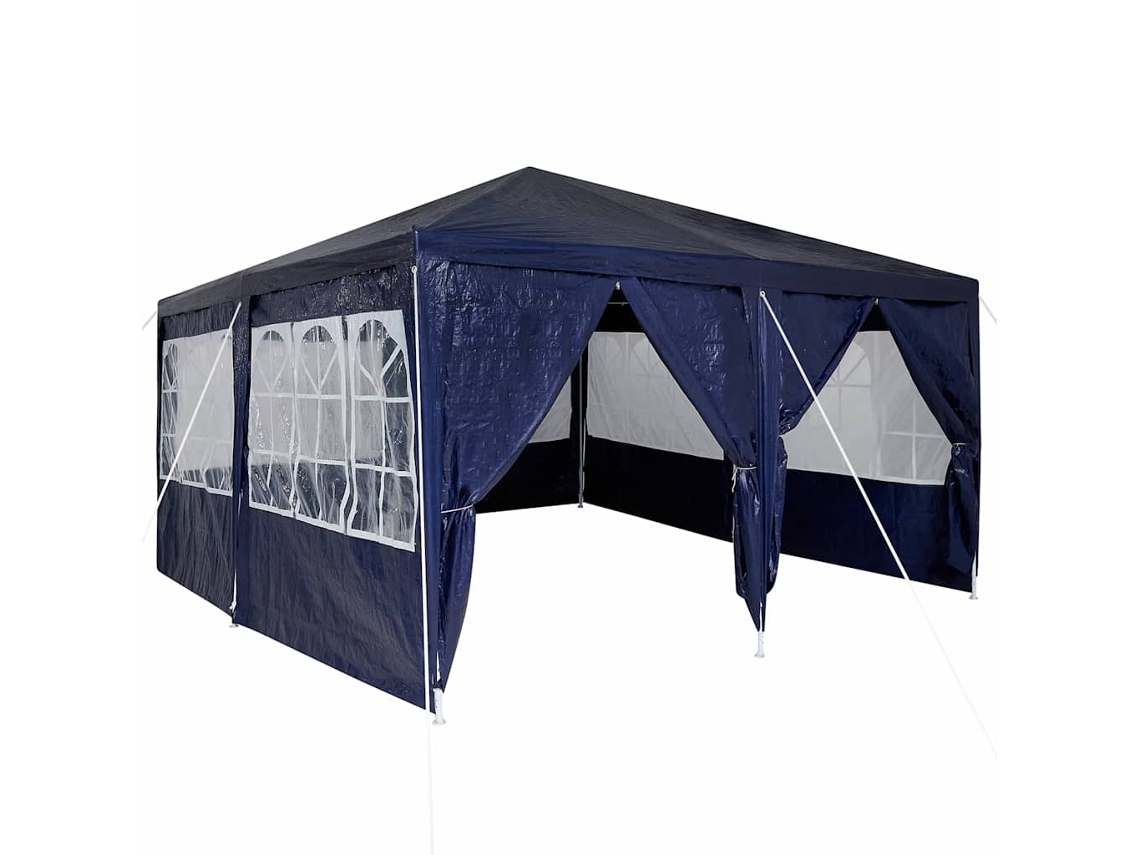 Conjunto 1 Tenda De Festa Vidaxl Azul Polietileno (400 X 400 X 266 Cm)
