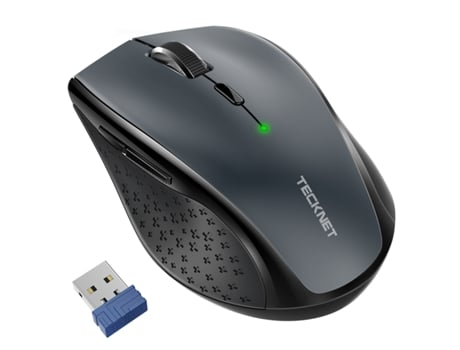 Ewm01002 Mouse Ergonômico Sem Fio 6 Dpi Plug Play Cinza Tecknet