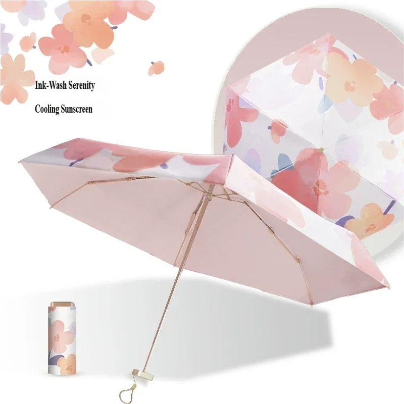 (estilo 8 6k) Guarda-sol Estampado Com Revestimento Colorido, Guarda-chuva De Papelão, Proteção Uv
